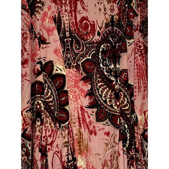 Bisou Bisou Michele Bohbot Paisley Print Hi-Low Godet Skirt XS Elastic Waist - Picture 3 of 5